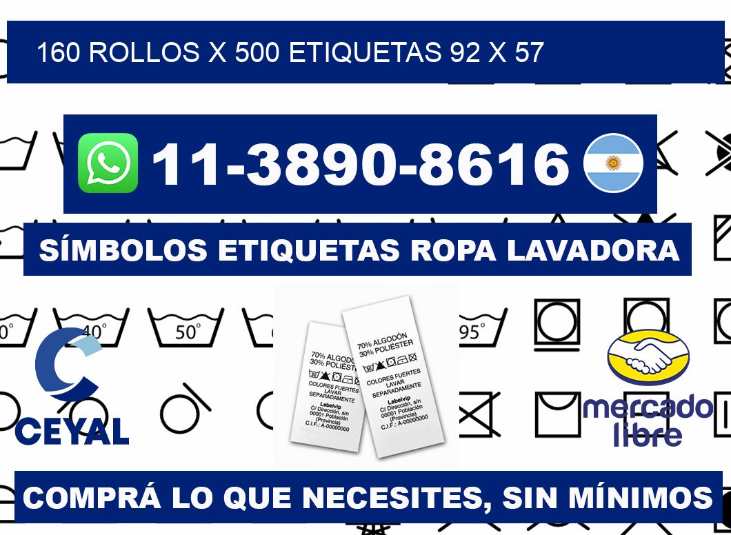 160 rollos x 500 etiquetas 92 x 57