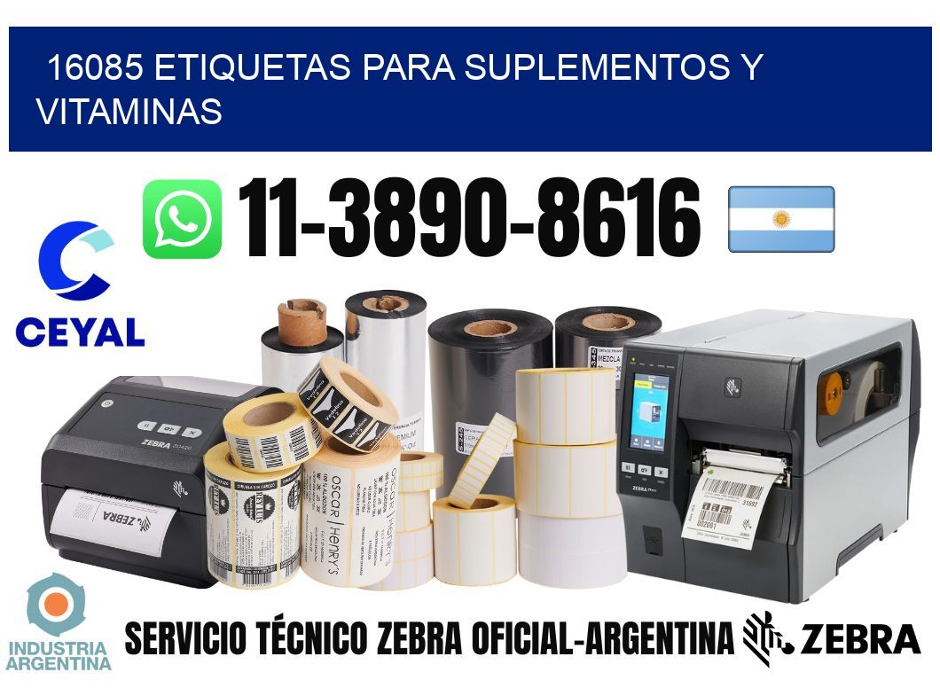 16085 Etiquetas para suplementos y vitaminas