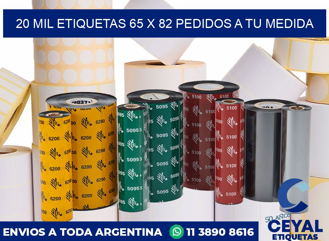 20 mil etiquetas 65 x 82 Pedidos a tu medida