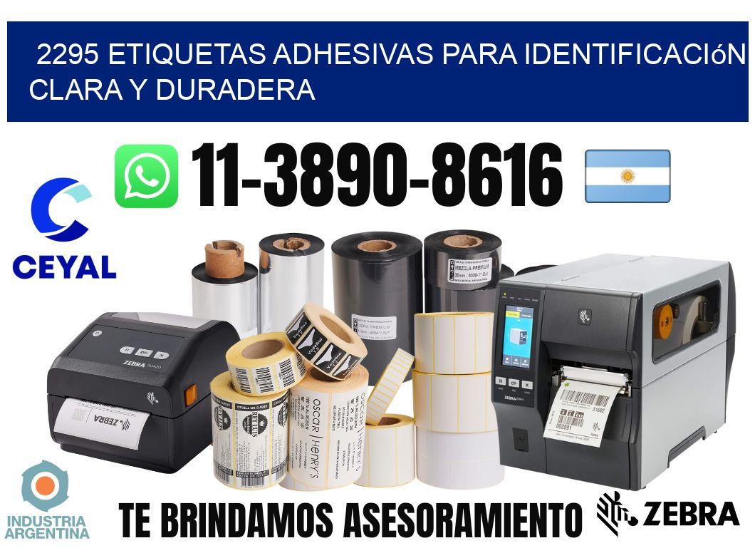 2295 Etiquetas adhesivas para identificación clara y duradera