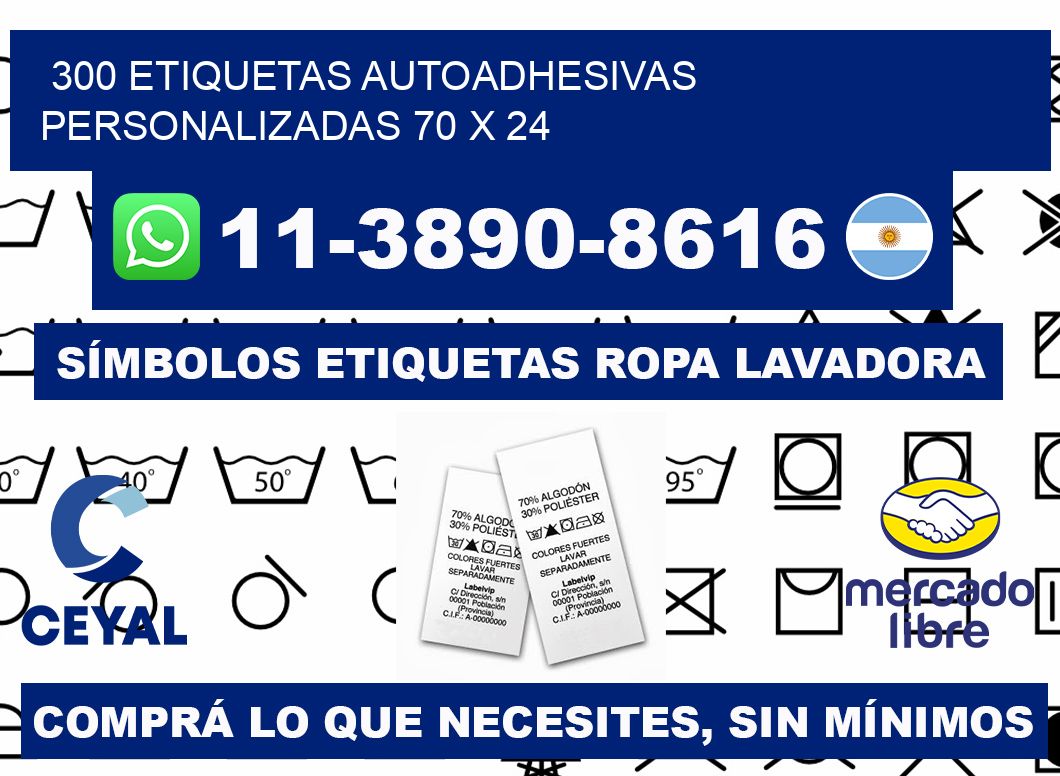 300 Etiquetas autoadhesivas personalizadas 70 x 24