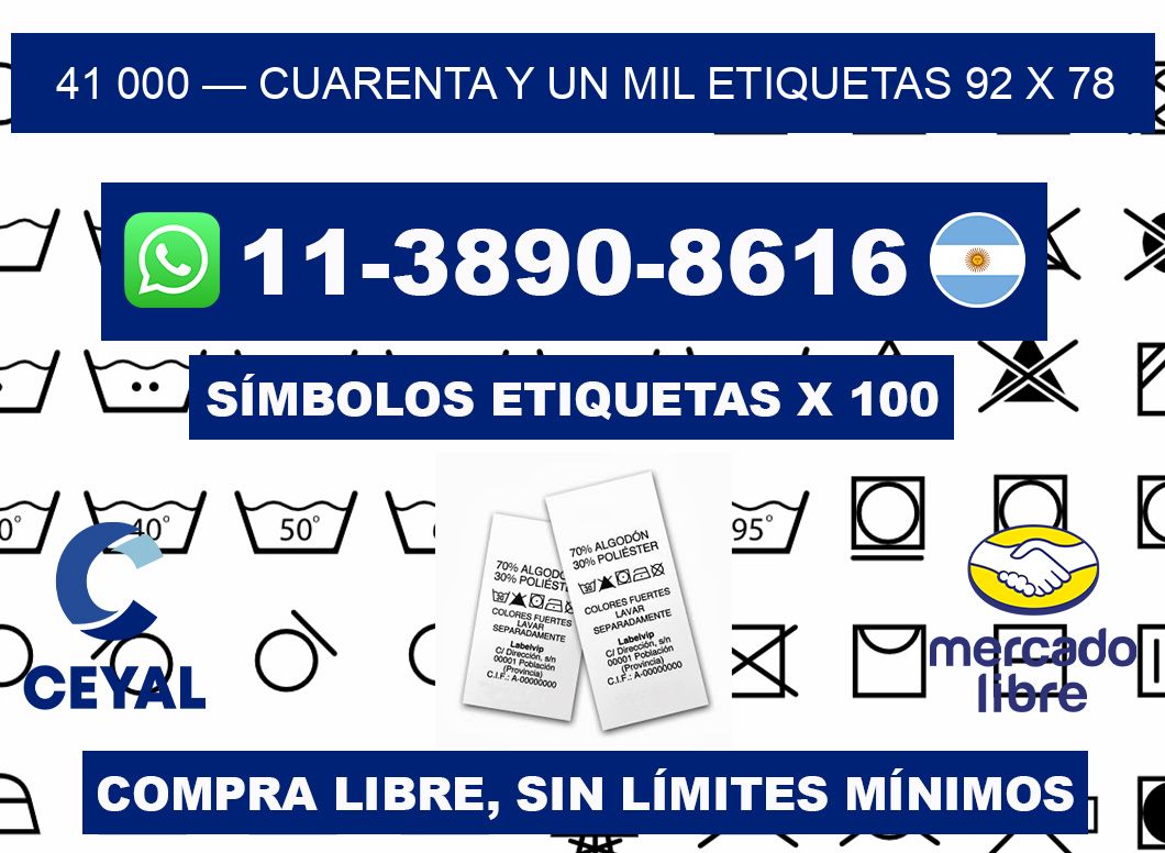 41 000 — cuarenta y un mil etiquetas 92 x 78
