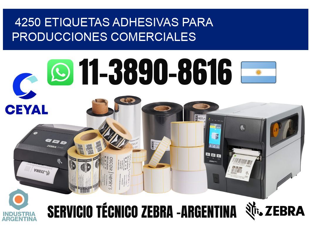 4250 Etiquetas adhesivas para producciones comerciales
