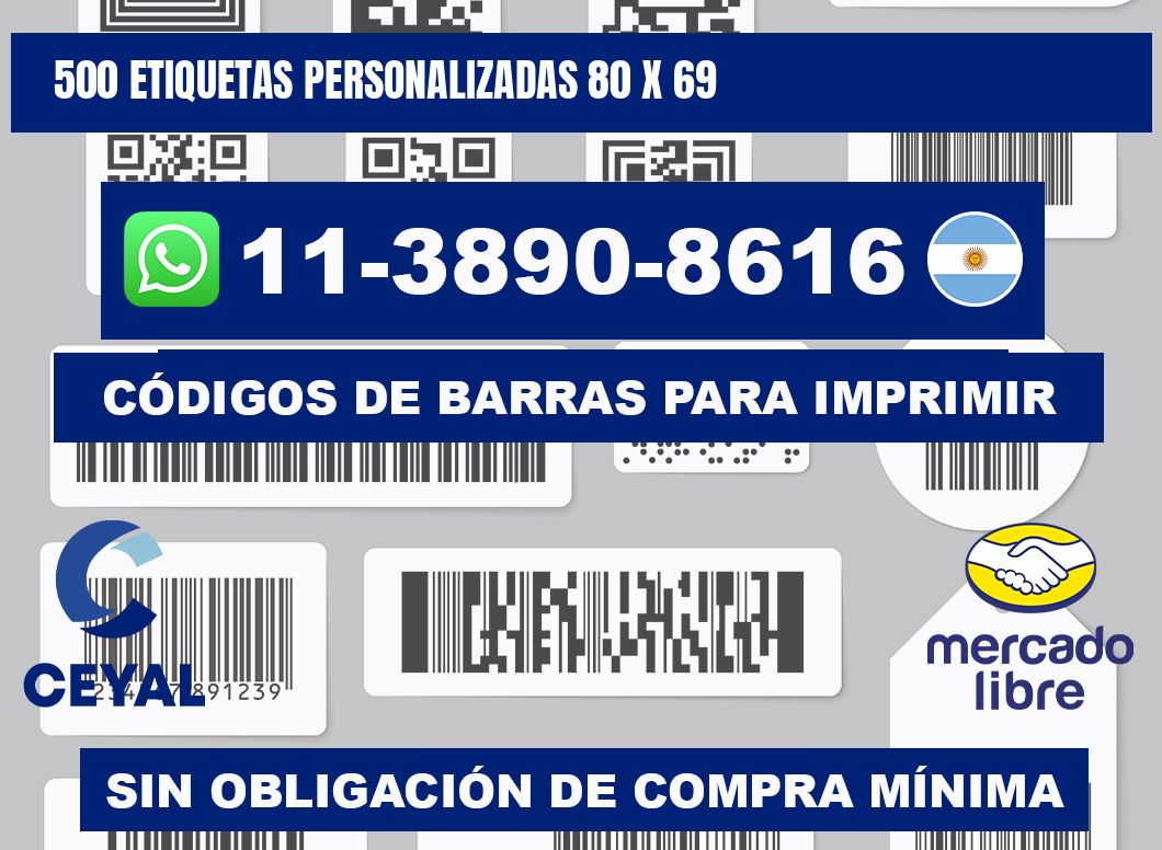 500 etiquetas personalizadas 80 x 69