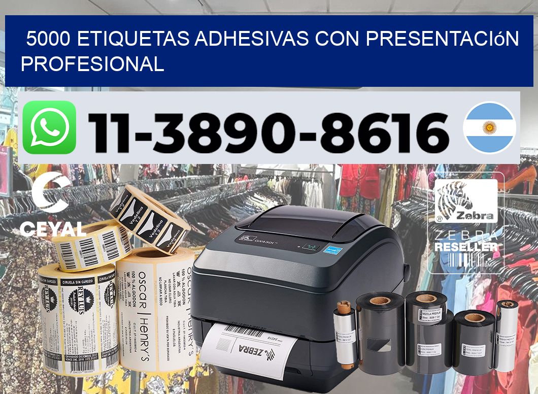 5000 Etiquetas adhesivas con presentación profesional