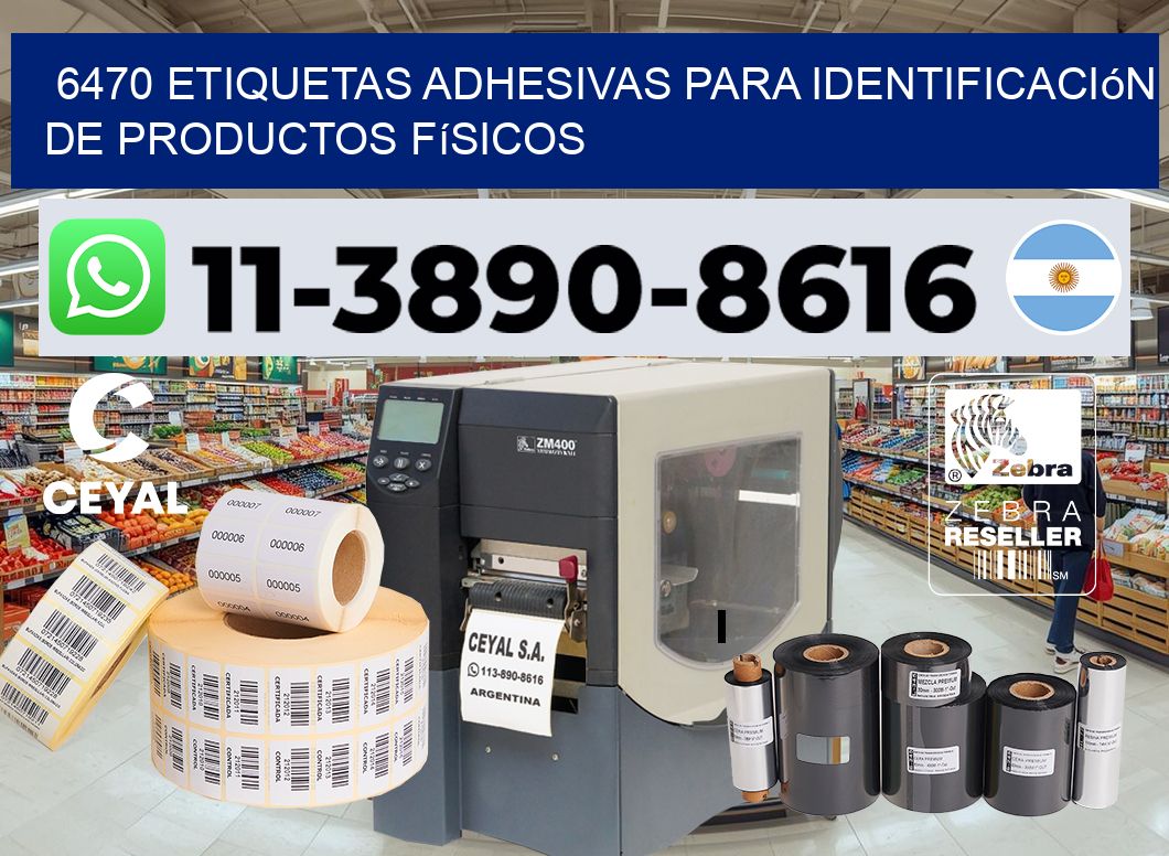 6470 Etiquetas adhesivas para identificación de productos físicos