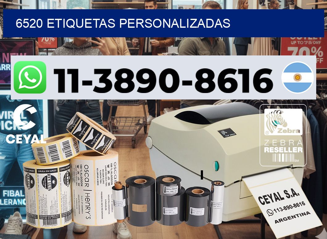 6520 etiquetas personalizadas