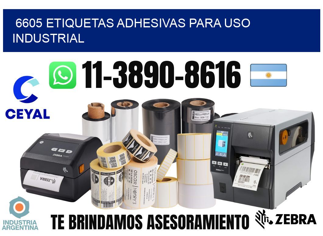 6605 Etiquetas adhesivas para uso industrial