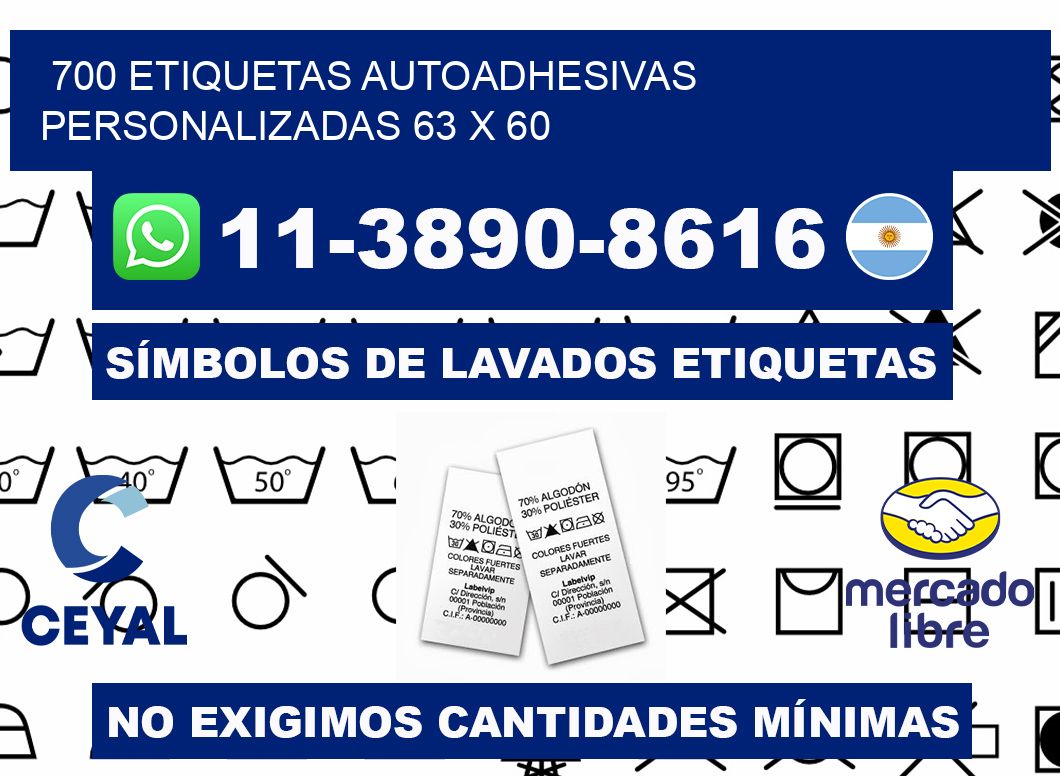 700 Etiquetas autoadhesivas personalizadas 63 x 60