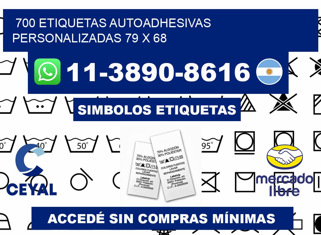 700 Etiquetas autoadhesivas personalizadas 79 x 68