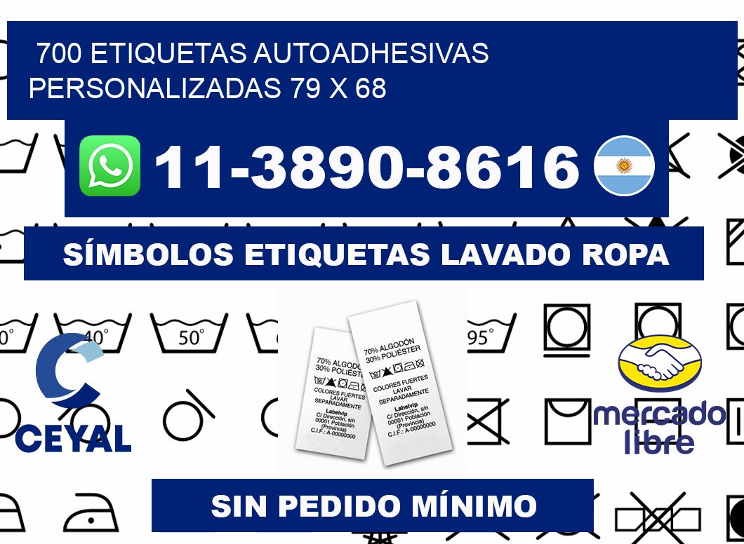 700 Etiquetas autoadhesivas personalizadas 79 x 68