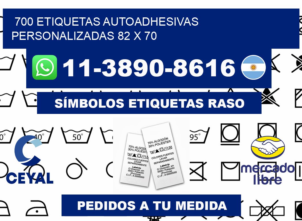 700 Etiquetas autoadhesivas personalizadas 82 x 70