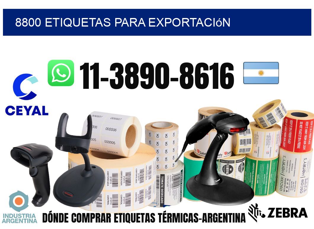 8800 Etiquetas para exportación