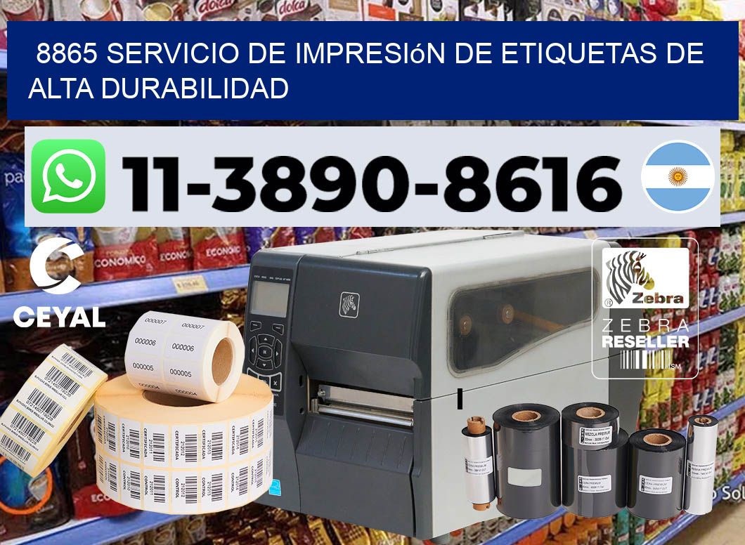 8865 Servicio de impresión de etiquetas de alta durabilidad