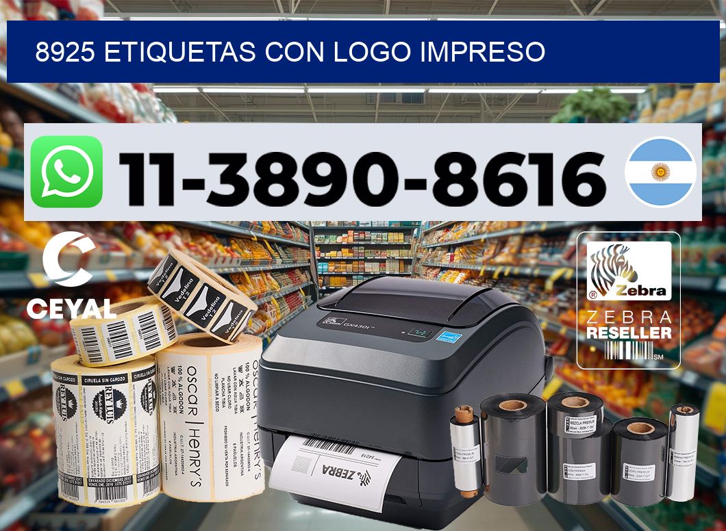 8925 Etiquetas con logo impreso