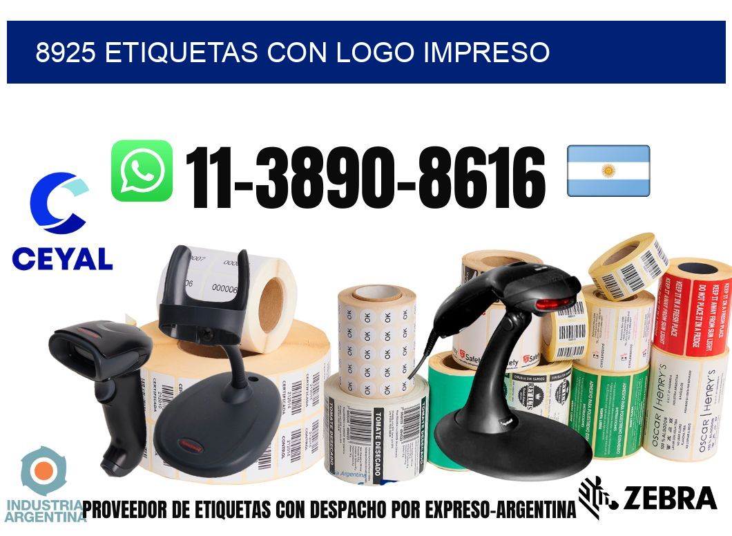 8925 Etiquetas con logo impreso