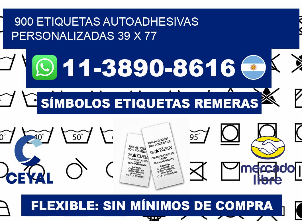 900 Etiquetas autoadhesivas personalizadas 39 x 77