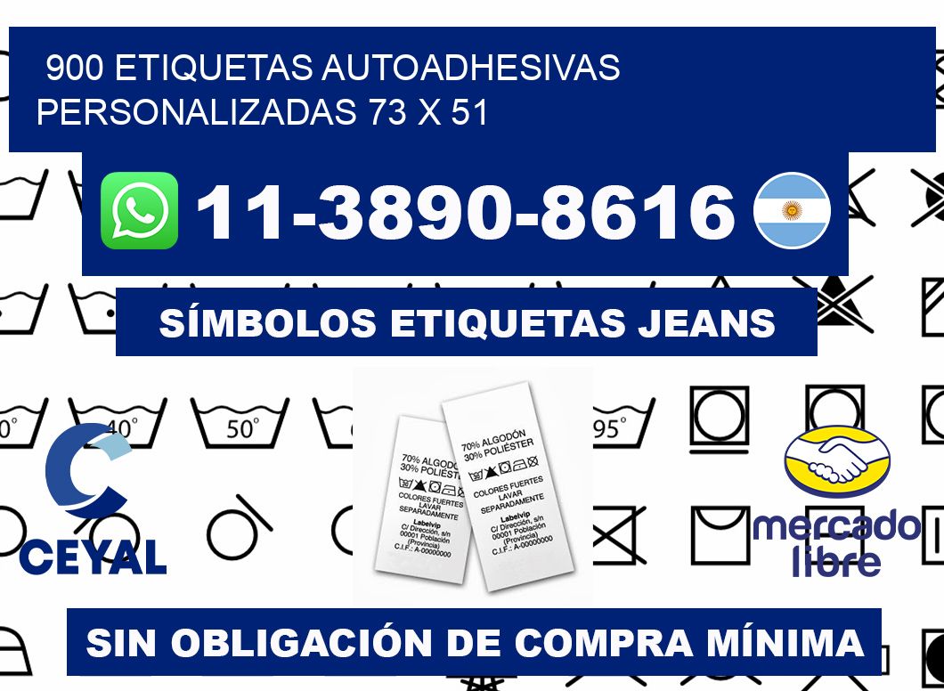 900 Etiquetas autoadhesivas personalizadas 73 x 51