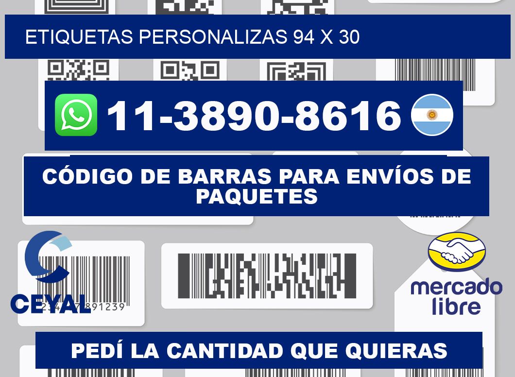 ETIQUETAS PERSONALIZAS 94 x 30
