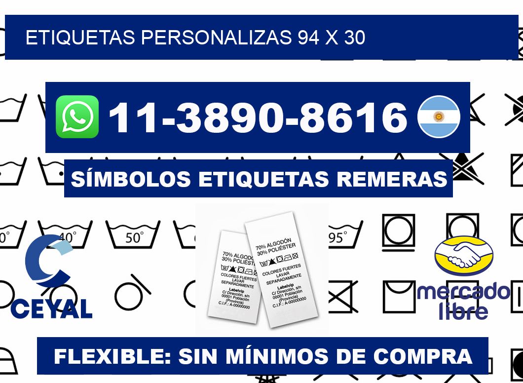 ETIQUETAS PERSONALIZAS 94 x 30