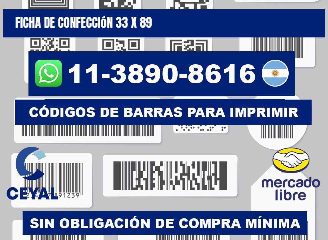 Ficha de confección 33 x 89