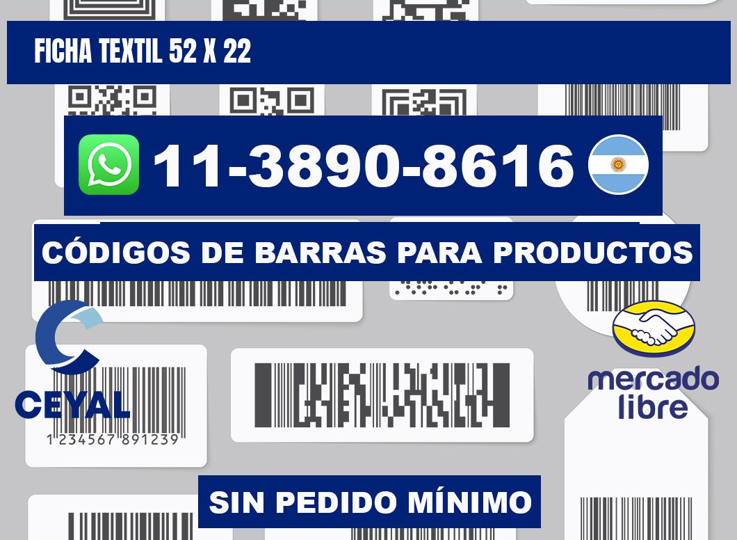 Ficha textil 52 x 22