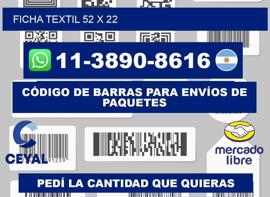Ficha textil 52 x 22