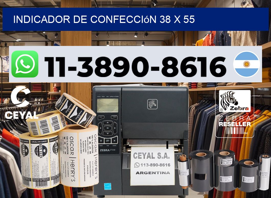 Indicador de confección 38 x 55