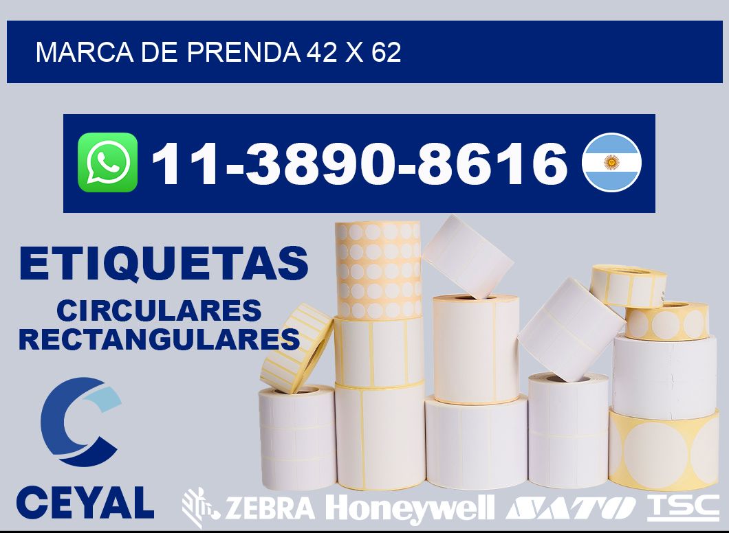 Marca de prenda 42 x 62