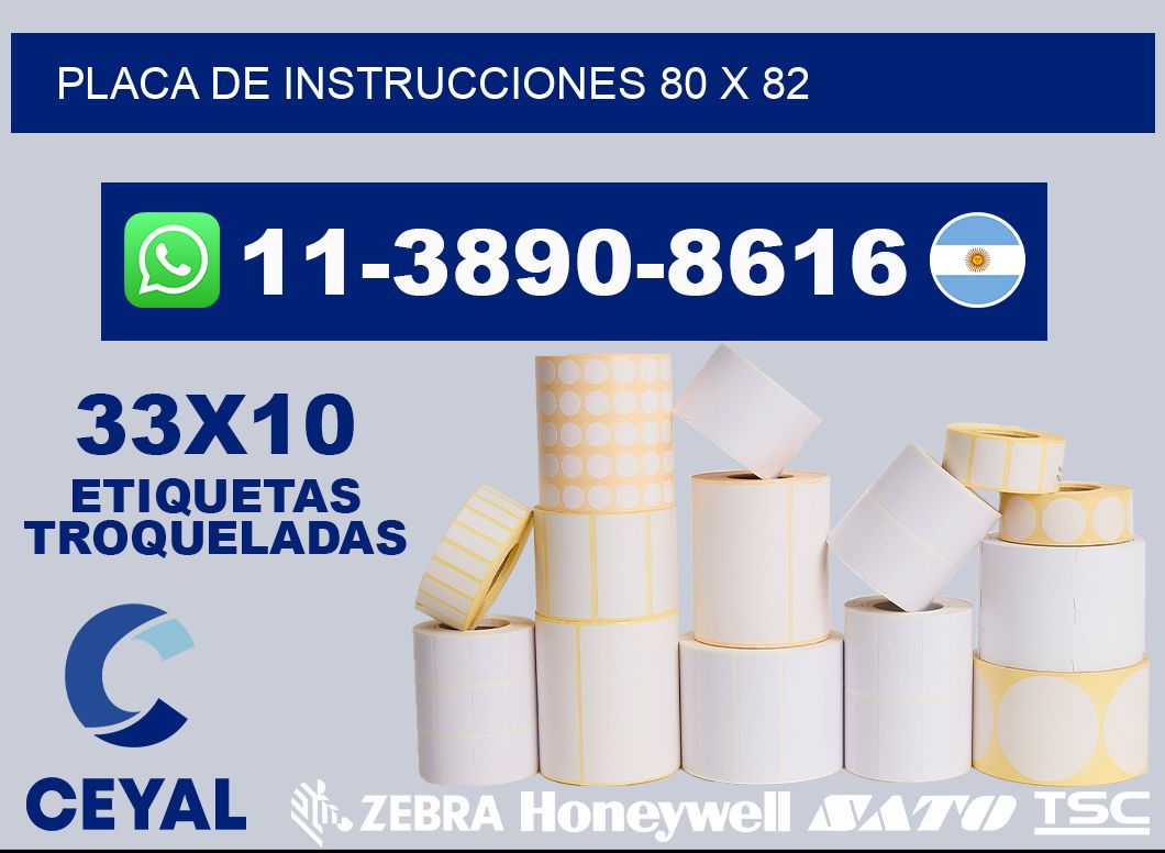 Placa de instrucciones 80 x 82