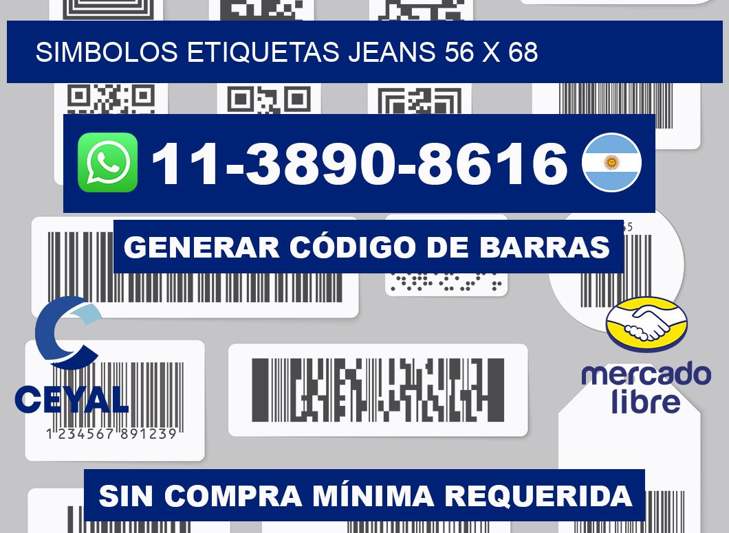 SIMBOLOS ETIQUETAS JEANS 56 x 68