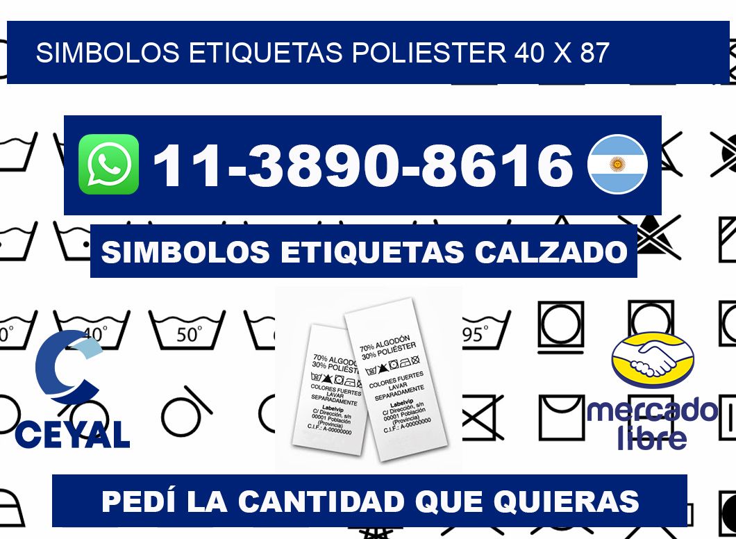 SIMBOLOS ETIQUETAS POLIESTER 40 x 87