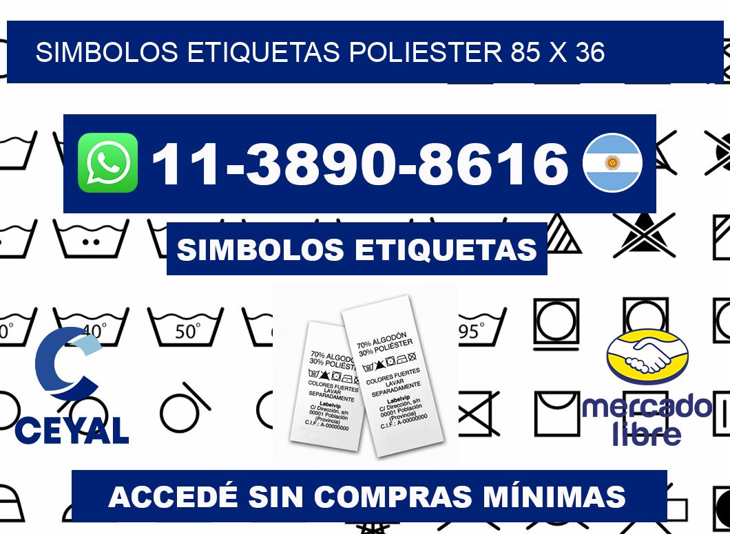 SIMBOLOS ETIQUETAS POLIESTER 85 x 36