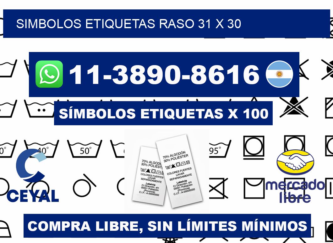 SIMBOLOS ETIQUETAS RASO 31 x 30