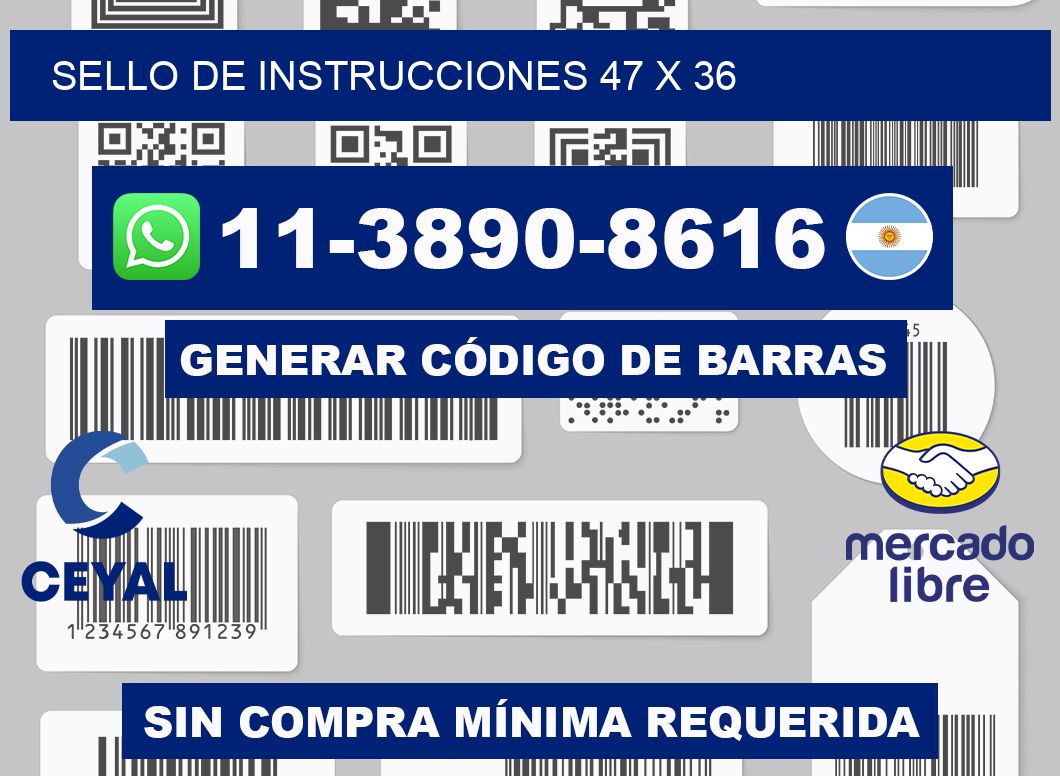 Sello de instrucciones 47 x 36