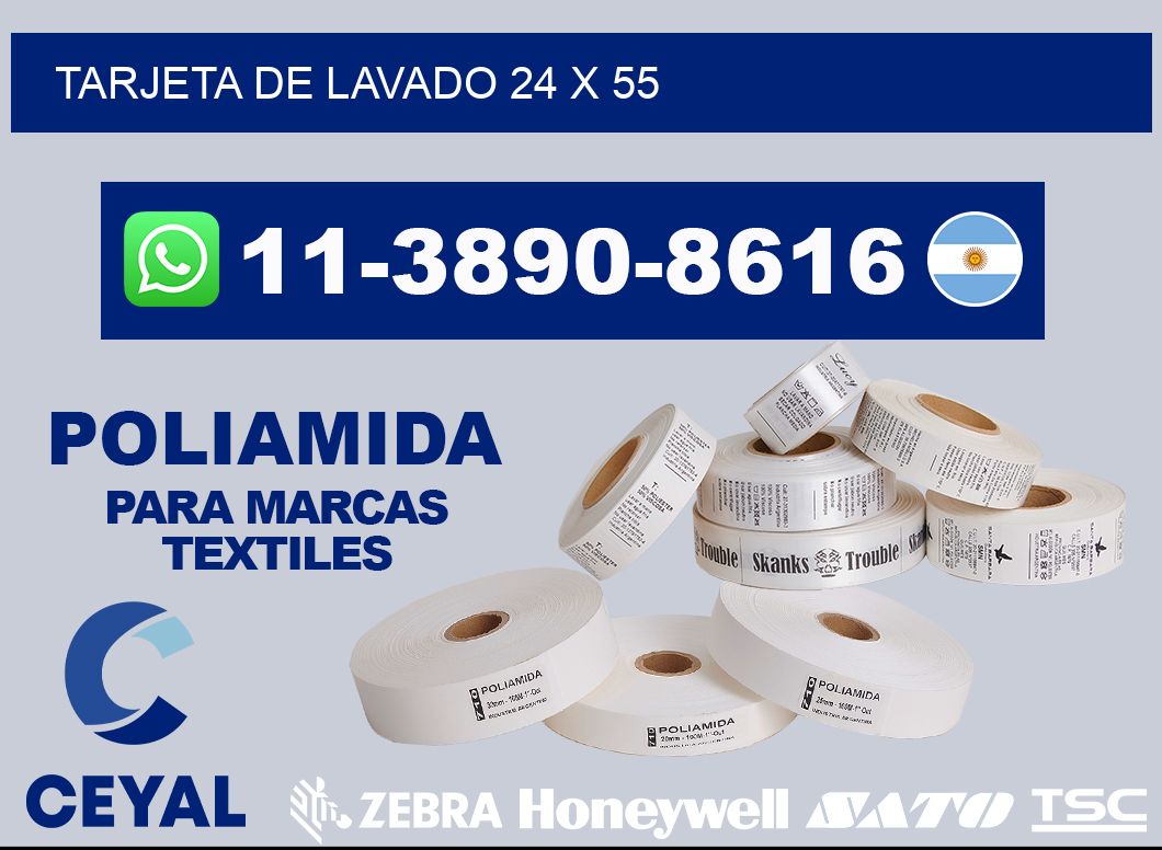 Tarjeta de lavado 24 x 55