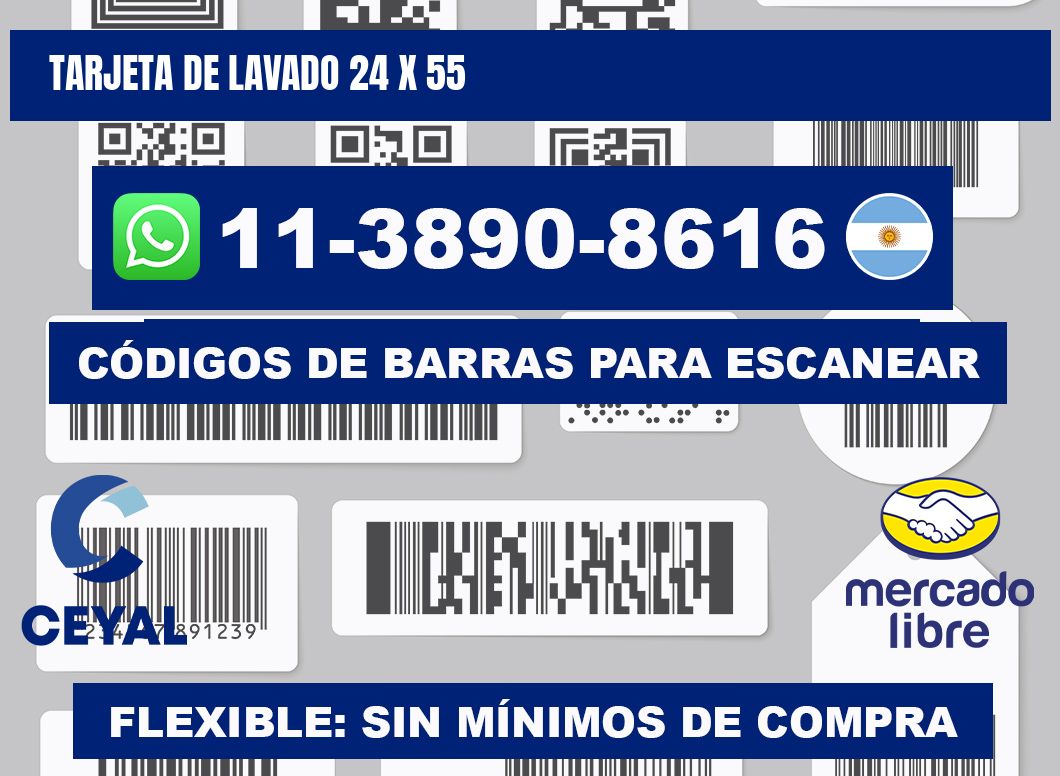 Tarjeta de lavado 24 x 55