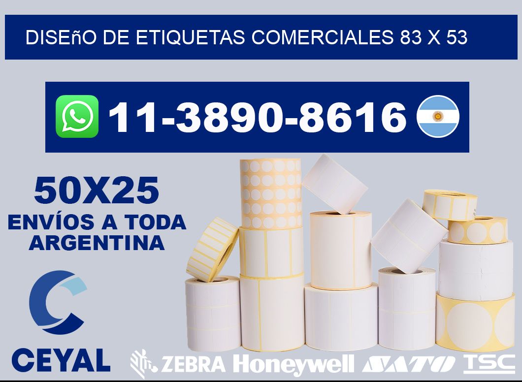 diseño de etiquetas comerciales 83 x 53