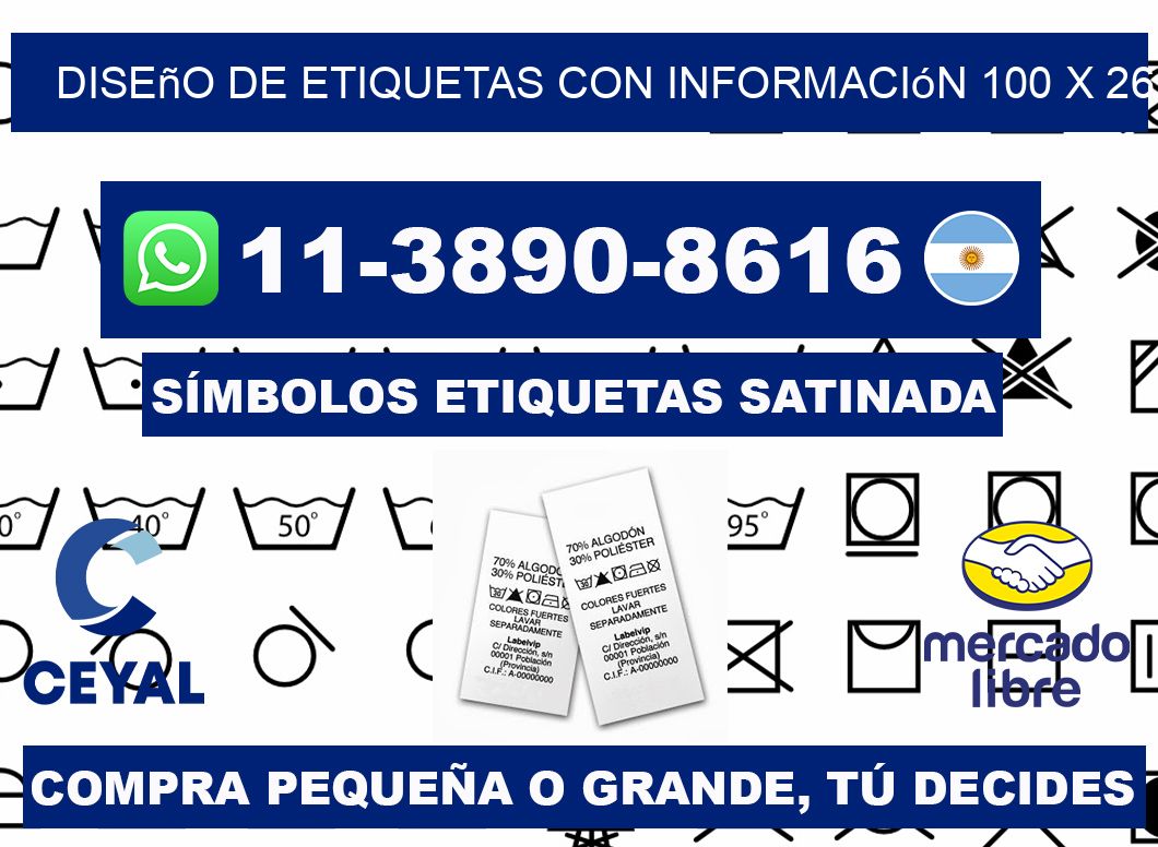 diseño de etiquetas con información 100 x 26