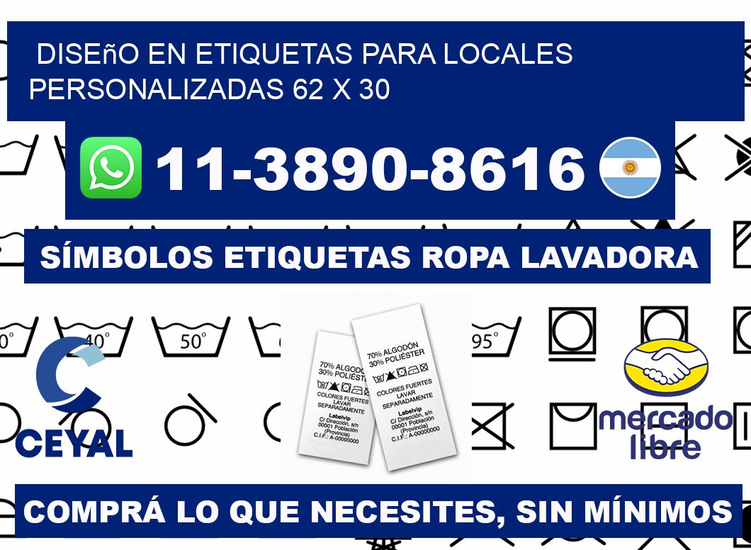 diseño en etiquetas para locales personalizadas 62 x 30