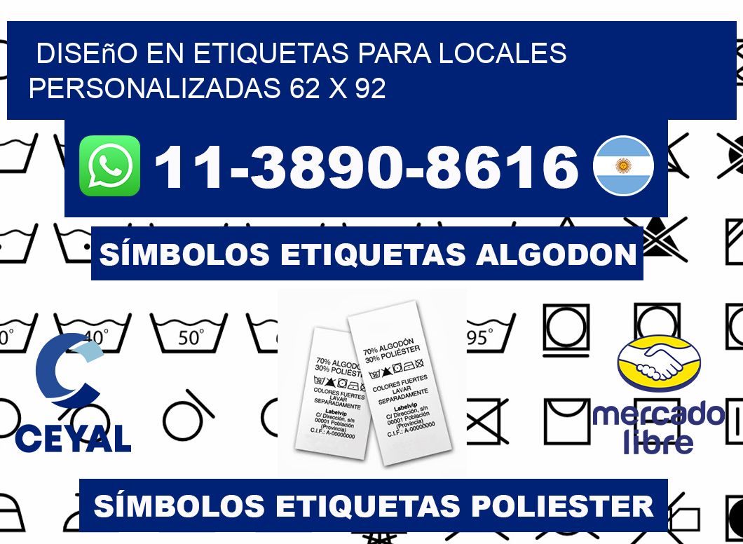 diseño en etiquetas para locales personalizadas 62 x 92