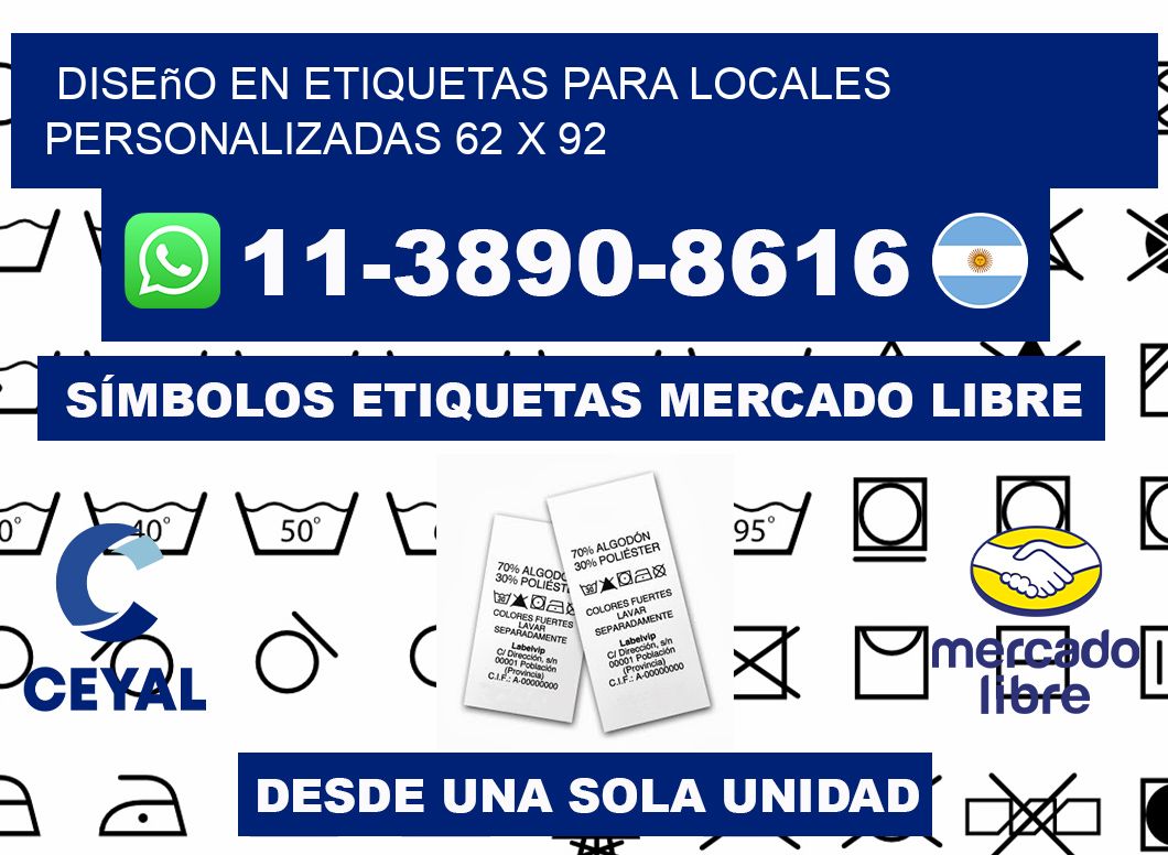 diseño en etiquetas para locales personalizadas 62 x 92