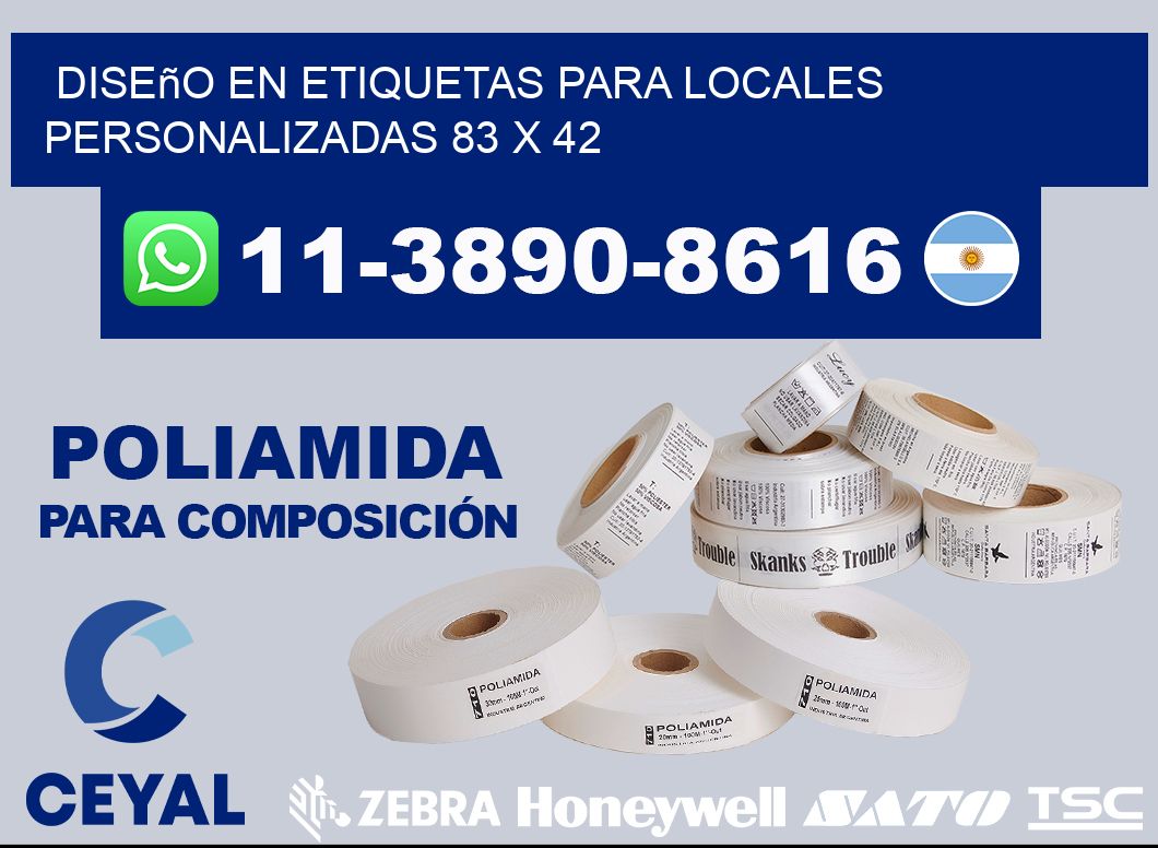 diseño en etiquetas para locales personalizadas 83 x 42
