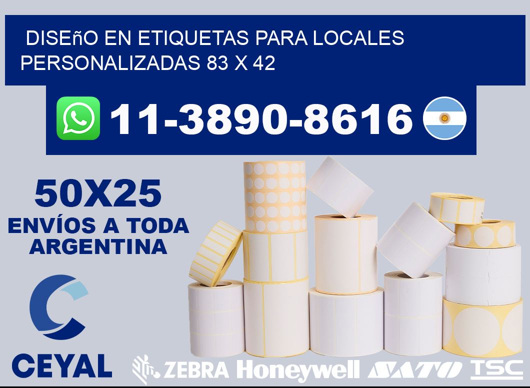 diseño en etiquetas para locales personalizadas 83 x 42