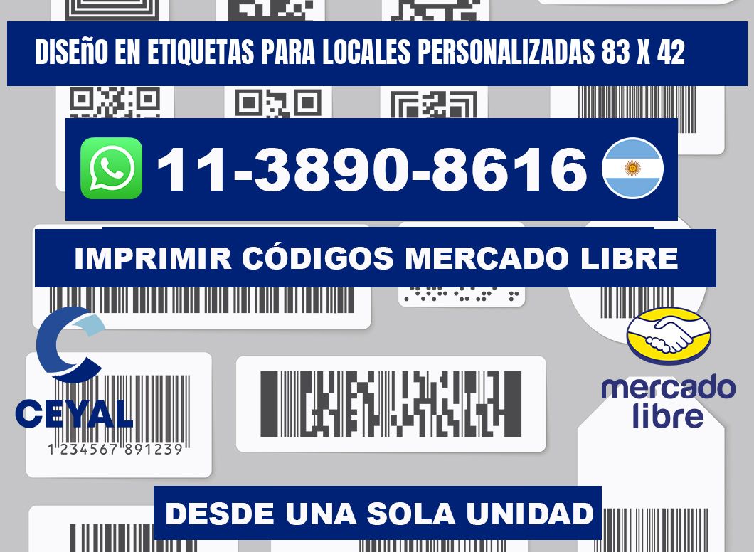 diseño en etiquetas para locales personalizadas 83 x 42