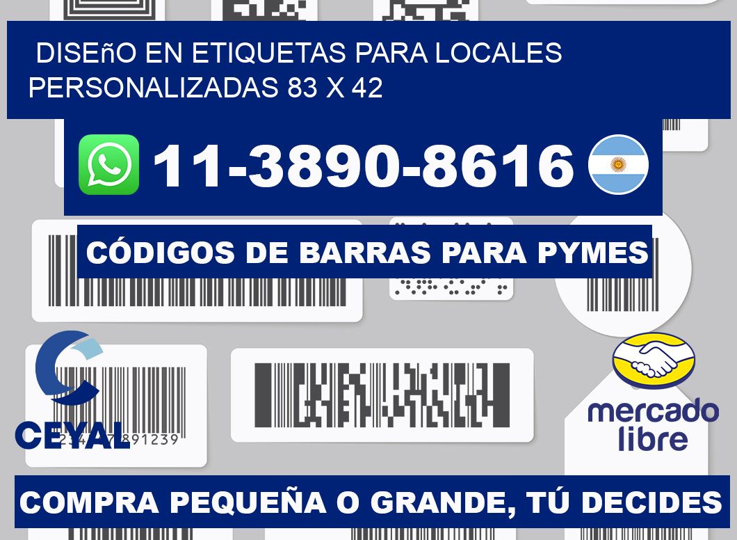 diseño en etiquetas para locales personalizadas 83 x 42