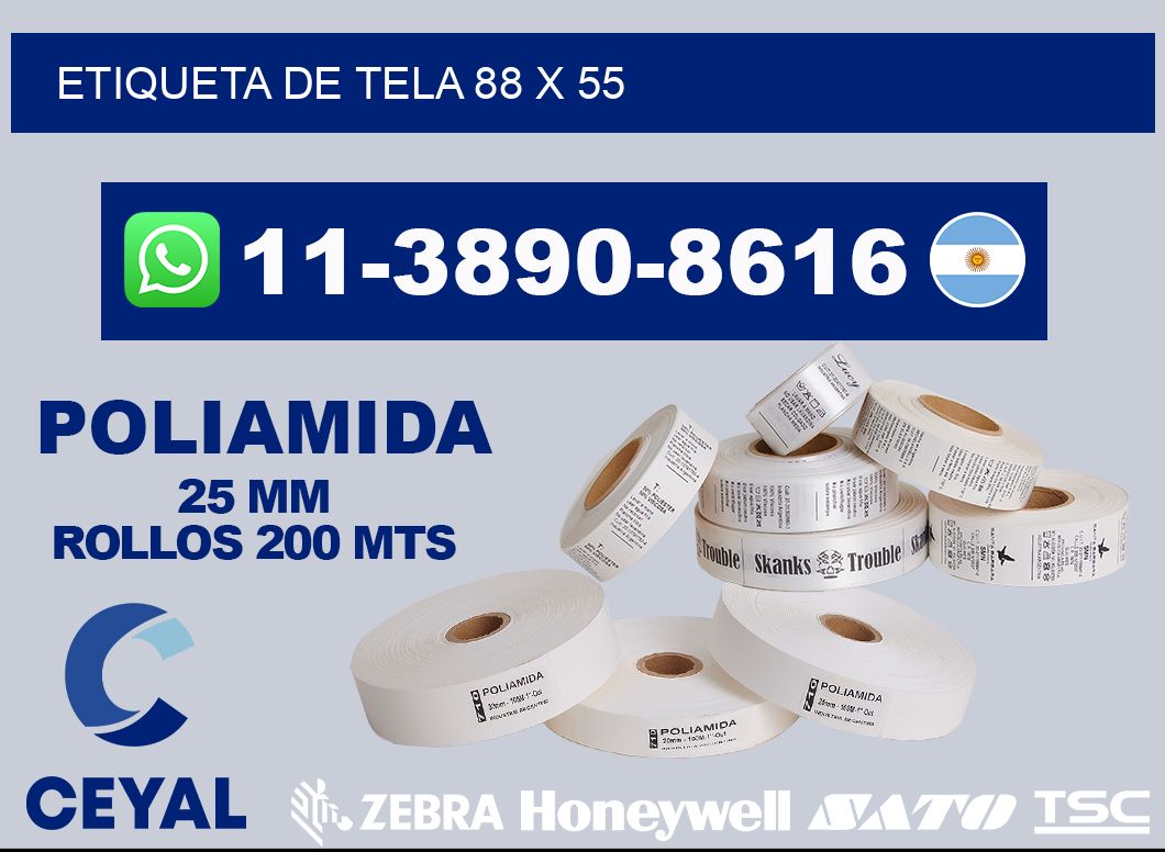 etiqueta de tela 88 x 55