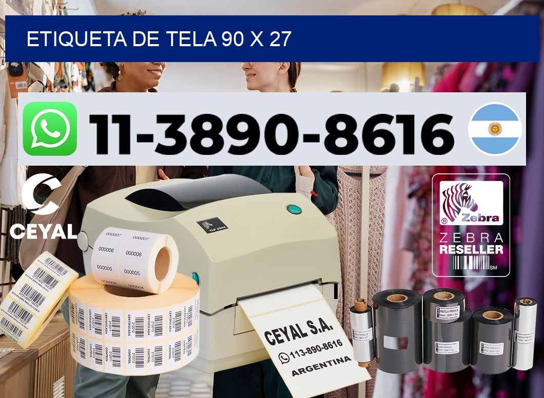 etiqueta de tela 90 x 27