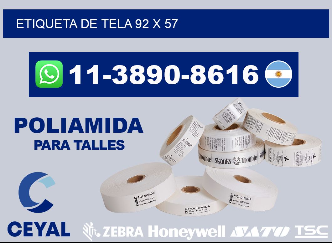 etiqueta de tela 92 x 57