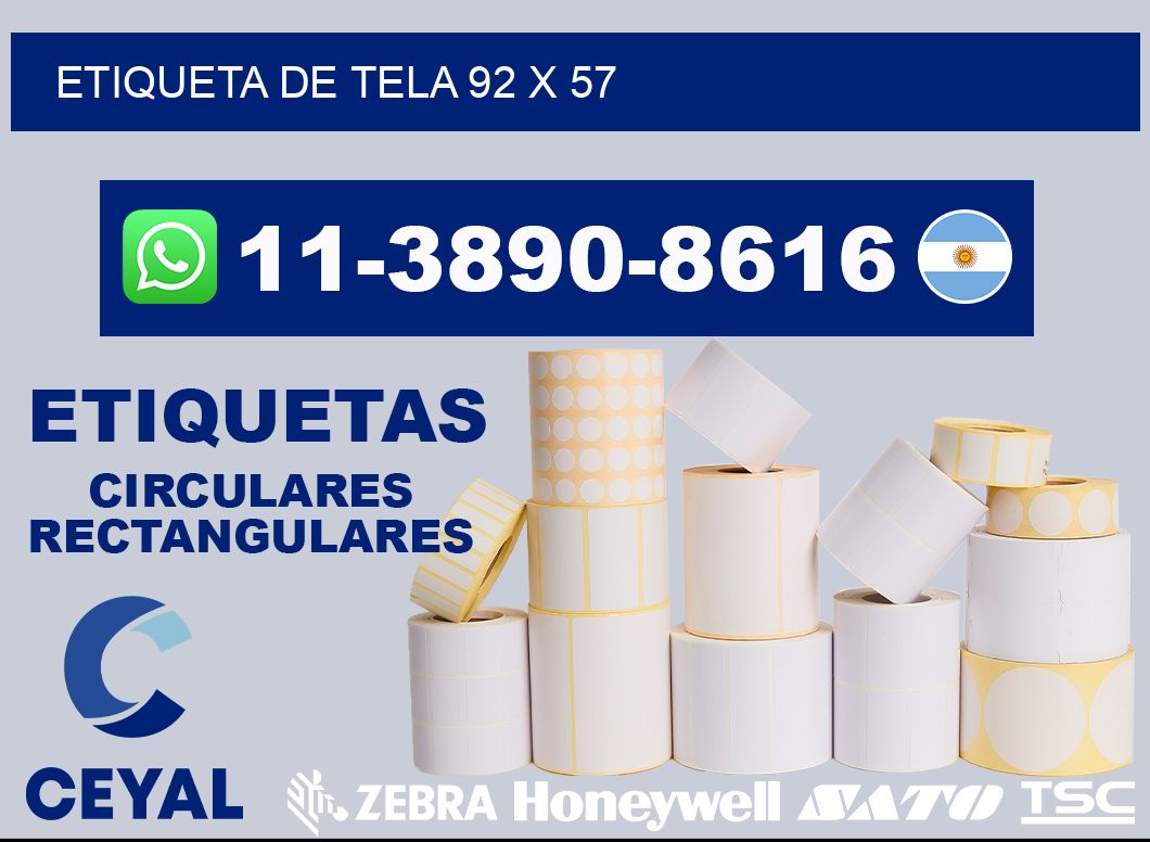 etiqueta de tela 92 x 57